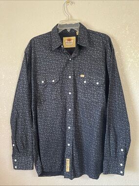Larry Mahan Men's black western Button-Down Shirt